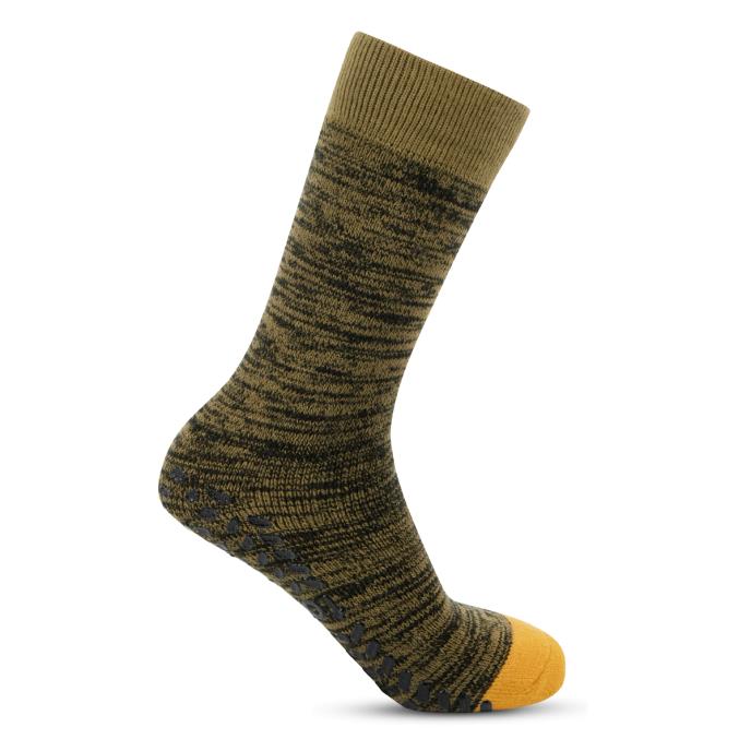 totes toasties® Mens Thermal Brushed Original Slipper Socks Khaki Twist Extra Image 3